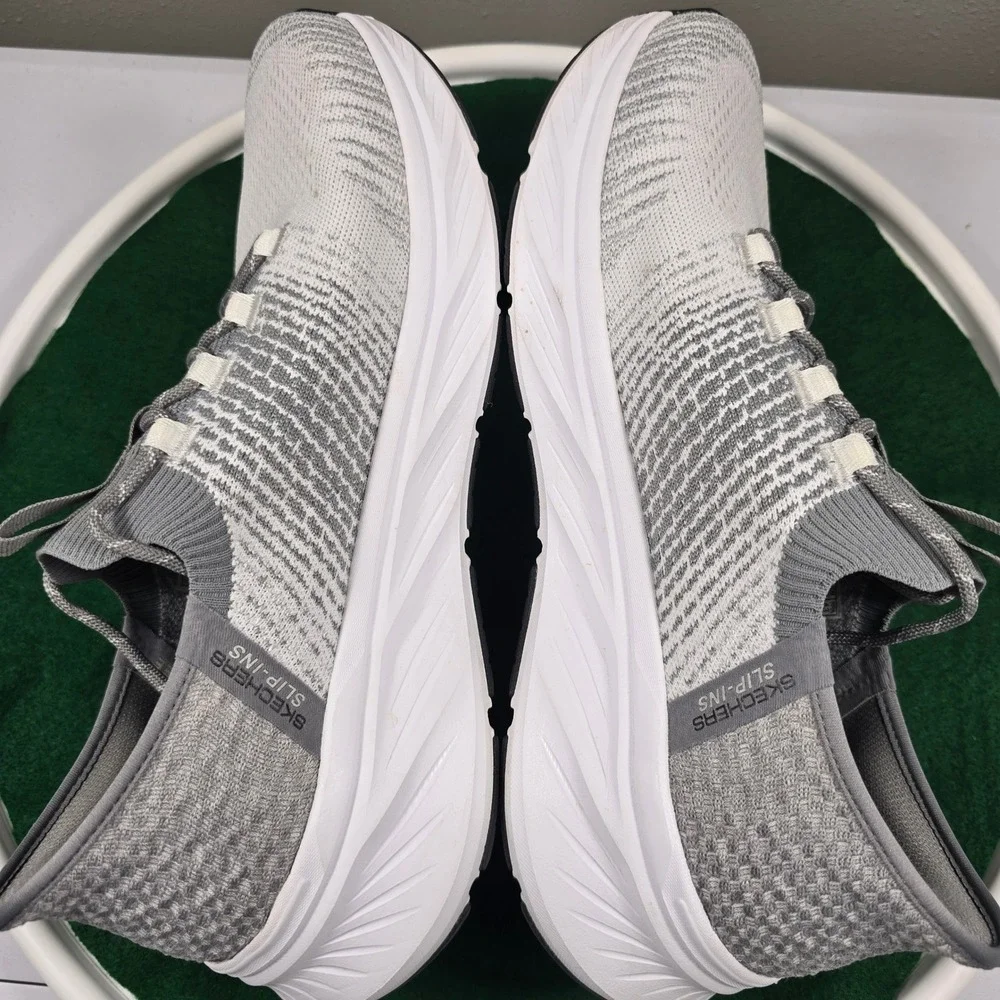 Skechers Edgeride Slip-ins Running Shoes Mens 11 White/Gray 232932 WGY Clean! - Picture 6 of 11